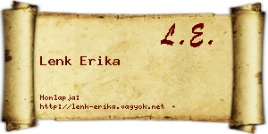 Lenk Erika névjegykártya